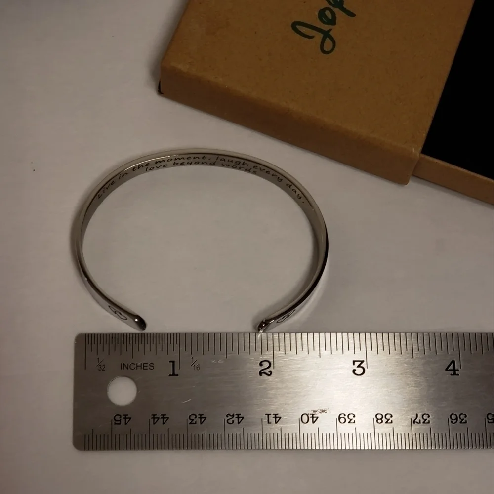 NIB JOYCUFF Live...Laugh...Love Hidden Message Bracelet